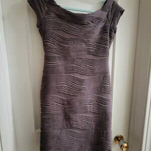 Vintage Chado Y2K Muted Purple Wavy Textured Bodycon Dress - Size Medium